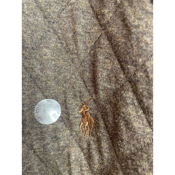 Polo Ralph Lauren Brown Heather Quilted Pullover Sweatshirt 6XB Cotton Blend Men - Picture 7 of 16